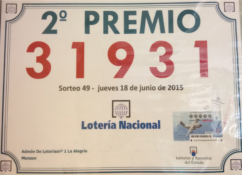 Lotería La Alegría - GRAN PREMIO 8